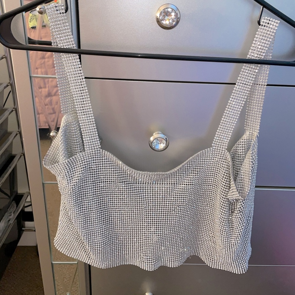 Meshki rhinestone crop